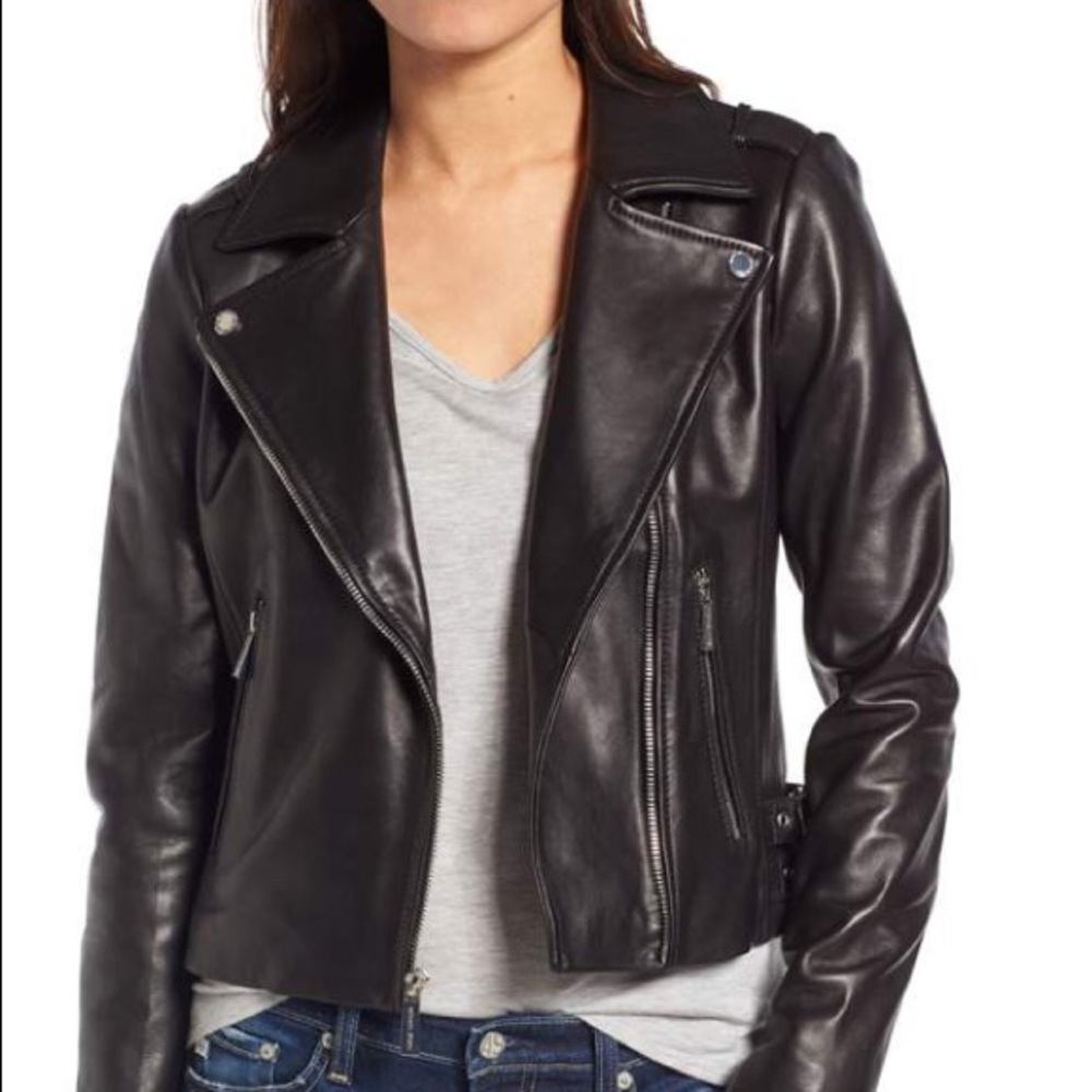 MICHAEL Michael Kors Leather Moto Jacket